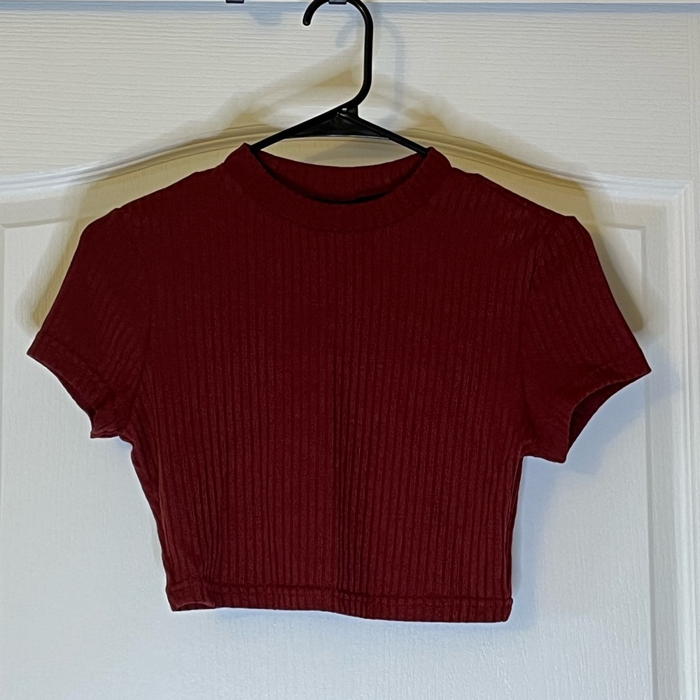 SHEIN Pack of 3 Solid Rib-knit Cropped Tees